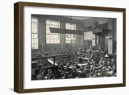 Trial in Progress at the Old Bailey, London-Peter Higginbotham-Framed Art Print