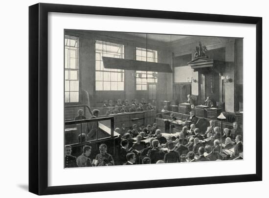 Trial in Progress at the Old Bailey, London-Peter Higginbotham-Framed Art Print