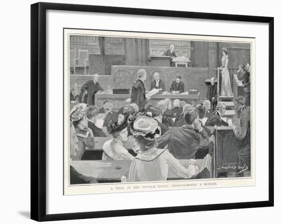 Trial in the Divorce Court London: Cross-Examining a Witness-J. Barnard Davis-Framed Art Print