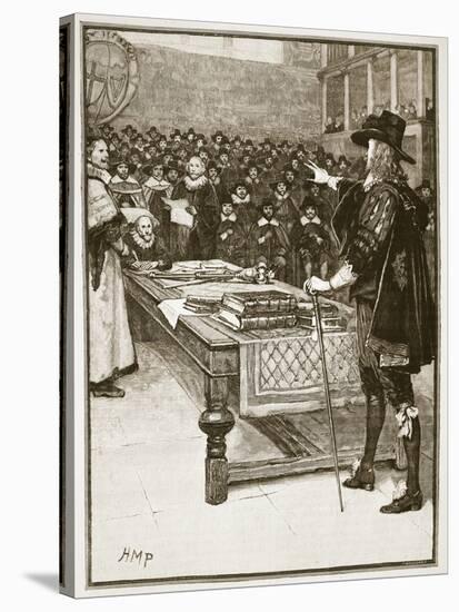 Trial of Charles, Illustration from 'Cassell's Illustrated History of England'-English School-Stretched Canvas