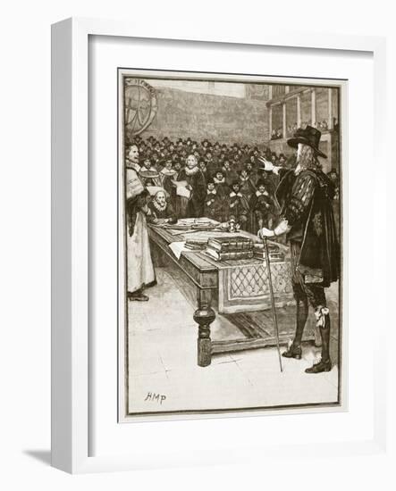 Trial of Charles, Illustration from 'Cassell's Illustrated History of England'-English School-Framed Giclee Print