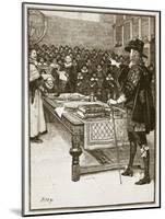 Trial of Charles, Illustration from 'Cassell's Illustrated History of England'-English School-Mounted Giclee Print