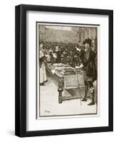 Trial of Charles, Illustration from 'Cassell's Illustrated History of England'-English School-Framed Premium Giclee Print