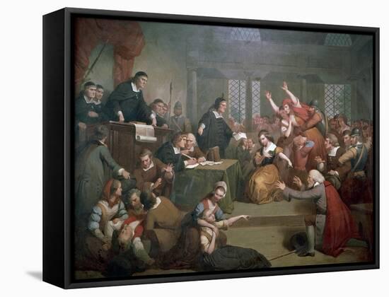 Trial of George Jacobs for Witchcraft, August 5, 1692, 1855-Tompkins Harrison Matteson-Framed Stretched Canvas