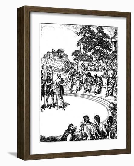 Trial of Socrates, Ancient Greek Philosopher, 399 BC-null-Framed Giclee Print