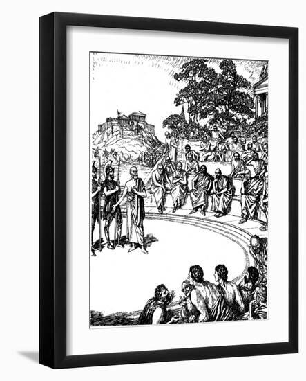 Trial of Socrates, Ancient Greek Philosopher, 399 BC-null-Framed Giclee Print