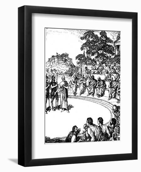 Trial of Socrates, Ancient Greek Philosopher, 399 BC-null-Framed Premium Giclee Print