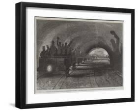 Trial-Trip on the Metropolitan (Underground) Railway, the Train Passing the Portland-Road Station-null-Framed Giclee Print