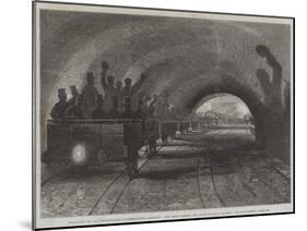 Trial-Trip on the Metropolitan (Underground) Railway, the Train Passing the Portland-Road Station-null-Mounted Giclee Print