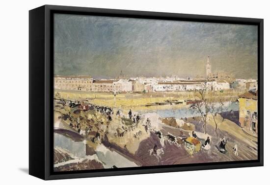 Triana Bridge-Joaquín Sorolla y Bastida-Framed Stretched Canvas