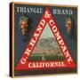 Triangle Brand - California - Citrus Crate Label-Lantern Press-Stretched Canvas