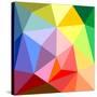 Triangle Vector Background or Green, Yellow, Orange, Pink, Violet, Purple and Dark Navy Blue Patter-IngaLinder-Stretched Canvas