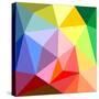 Triangle Vector Background or Green, Yellow, Orange, Pink, Violet, Purple and Dark Navy Blue Patter-IngaLinder-Stretched Canvas