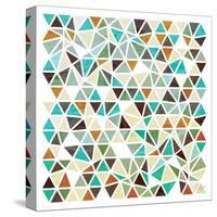 Triangles - Gold and Turquoise-Dominique Vari-Stretched Canvas