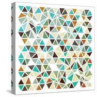 Triangles - Gold and Turquoise-Dominique Vari-Stretched Canvas