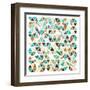 Triangles - Gold and Turquoise-Dominique Vari-Framed Art Print