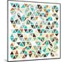 Triangles - Gold and Turquoise-Dominique Vari-Mounted Art Print