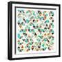 Triangles - Gold and Turquoise-Dominique Vari-Framed Art Print