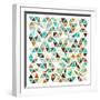 Triangles - Gold and Turquoise-Dominique Vari-Framed Art Print