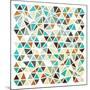 Triangles - Gold and Turquoise-Dominique Vari-Mounted Art Print