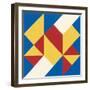 Triangles I Bright Primary-Mike Schick-Framed Art Print