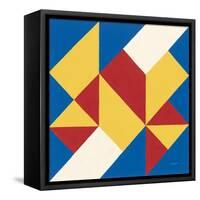 Triangles I Bright Primary-Mike Schick-Framed Stretched Canvas