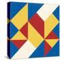 Triangles I Bright Primary-Mike Schick-Stretched Canvas