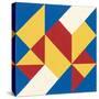Triangles I Bright Primary-Mike Schick-Stretched Canvas