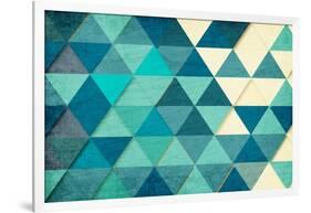 Triangles in Teal-Kimberly Allen-Framed Art Print