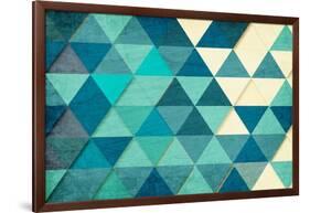 Triangles in Teal-Kimberly Allen-Framed Art Print