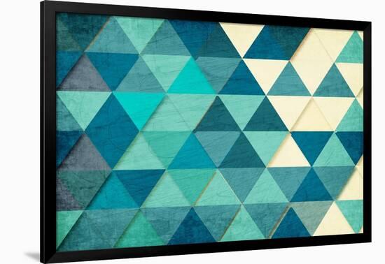 Triangles in Teal-Kimberly Allen-Framed Art Print