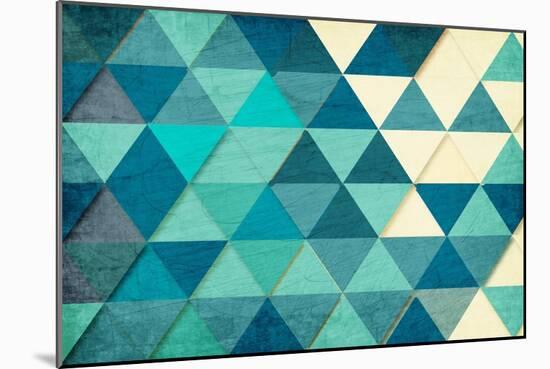 Triangles in Teal-Kimberly Allen-Mounted Premium Giclee Print