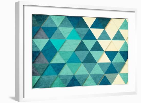 Triangles in Teal-Kimberly Allen-Framed Art Print