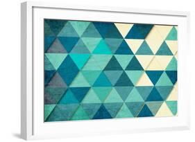 Triangles in Teal-Kimberly Allen-Framed Art Print