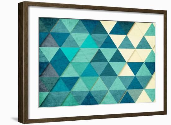 Triangles in Teal-Kimberly Allen-Framed Art Print