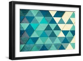 Triangles in Teal-Kimberly Allen-Framed Art Print