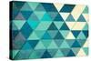 Triangles in Teal-Kimberly Allen-Stretched Canvas