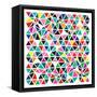 Triangles - Multicolor-Dominique Vari-Framed Stretched Canvas