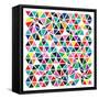 Triangles - Multicolor-Dominique Vari-Framed Stretched Canvas
