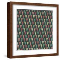 Triangles Pattern-Magnia-Framed Art Print