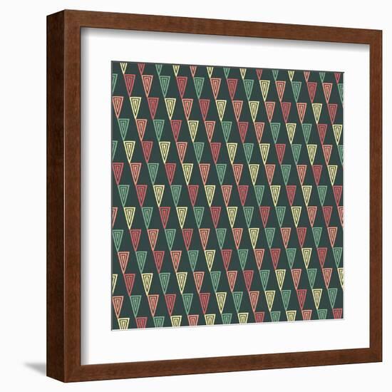 Triangles Pattern-Magnia-Framed Art Print