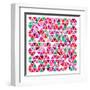 Triangles - Pink and Green-Dominique Vari-Framed Art Print