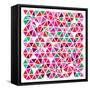 Triangles - Pink and Green-Dominique Vari-Framed Stretched Canvas