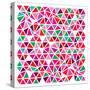 Triangles - Pink and Green-Dominique Vari-Stretched Canvas
