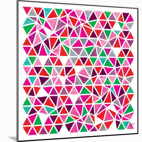 Triangles - Pink and Green-Dominique Vari-Mounted Art Print