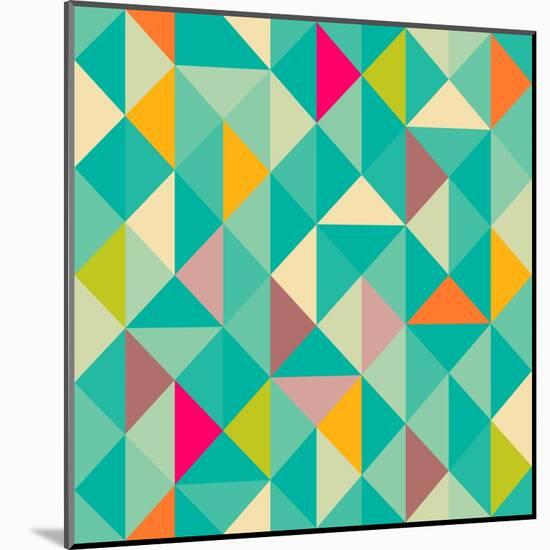 Triangles Seamless Pattern-Heizel-Mounted Art Print