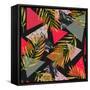 Triangles with Palm Tree Leaves-tanycya-Framed Stretched Canvas