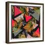 Triangles with Palm Tree Leaves-tanycya-Framed Art Print