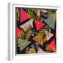 Triangles with Palm Tree Leaves-tanycya-Framed Art Print