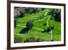 Triangular aerial view of Ojai Valley Inn Country Club Golf Course in Ventura County, Ojai, CA-null-Framed Photographic Print